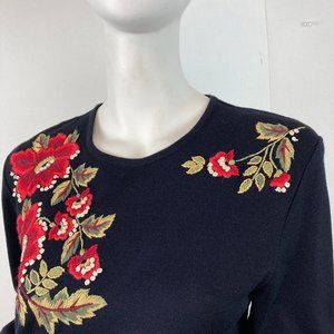 Hand Embroidered Vintage Midi Dress